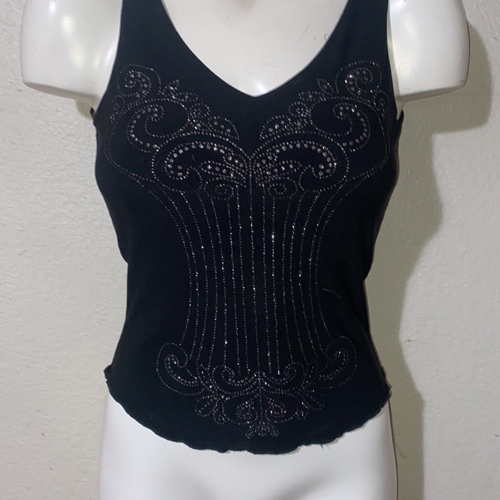 3/$20.  Decoline Bling Black Sleveless Top - S